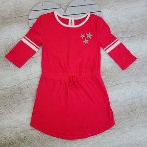 Old Navy Pink and White w/Silver Stars Dress 3T